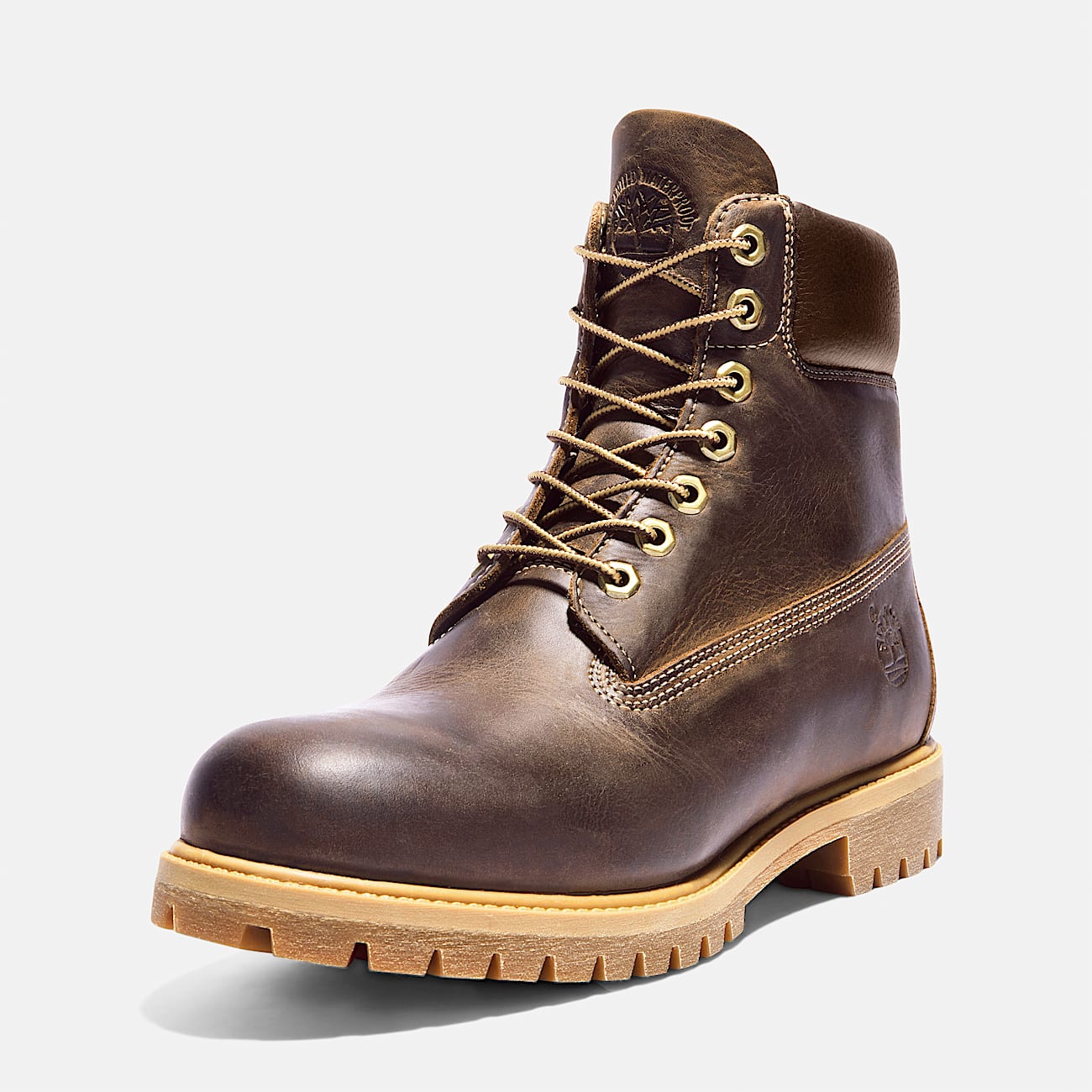 Timberland Premium 6 Inch Lace Up Waterproof Boot for Men in Dark Brown