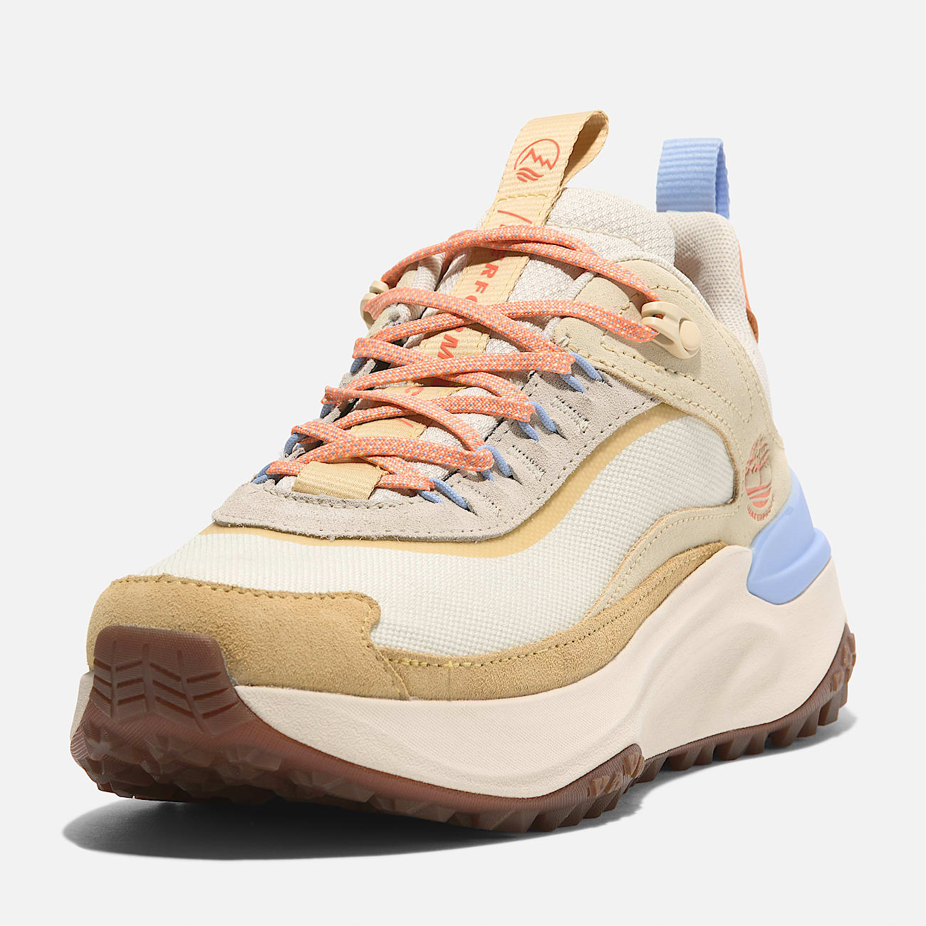 Motion Access Low Lace Up Waterproof Trainer for Women in Beige Yellow