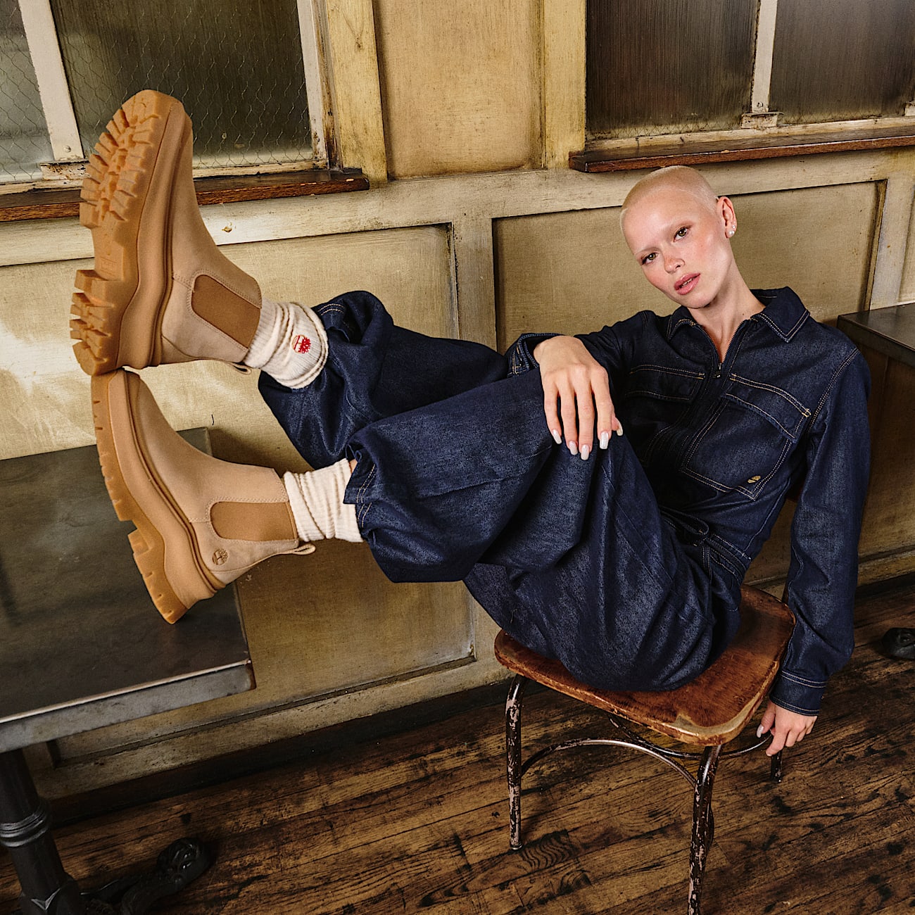 Suit and timberlands best sale