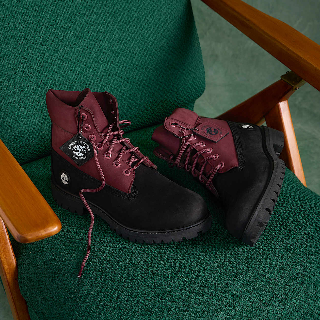 Timberland Premium 6 Inch Lace Up Waterproof Boot for Men in Dark Red