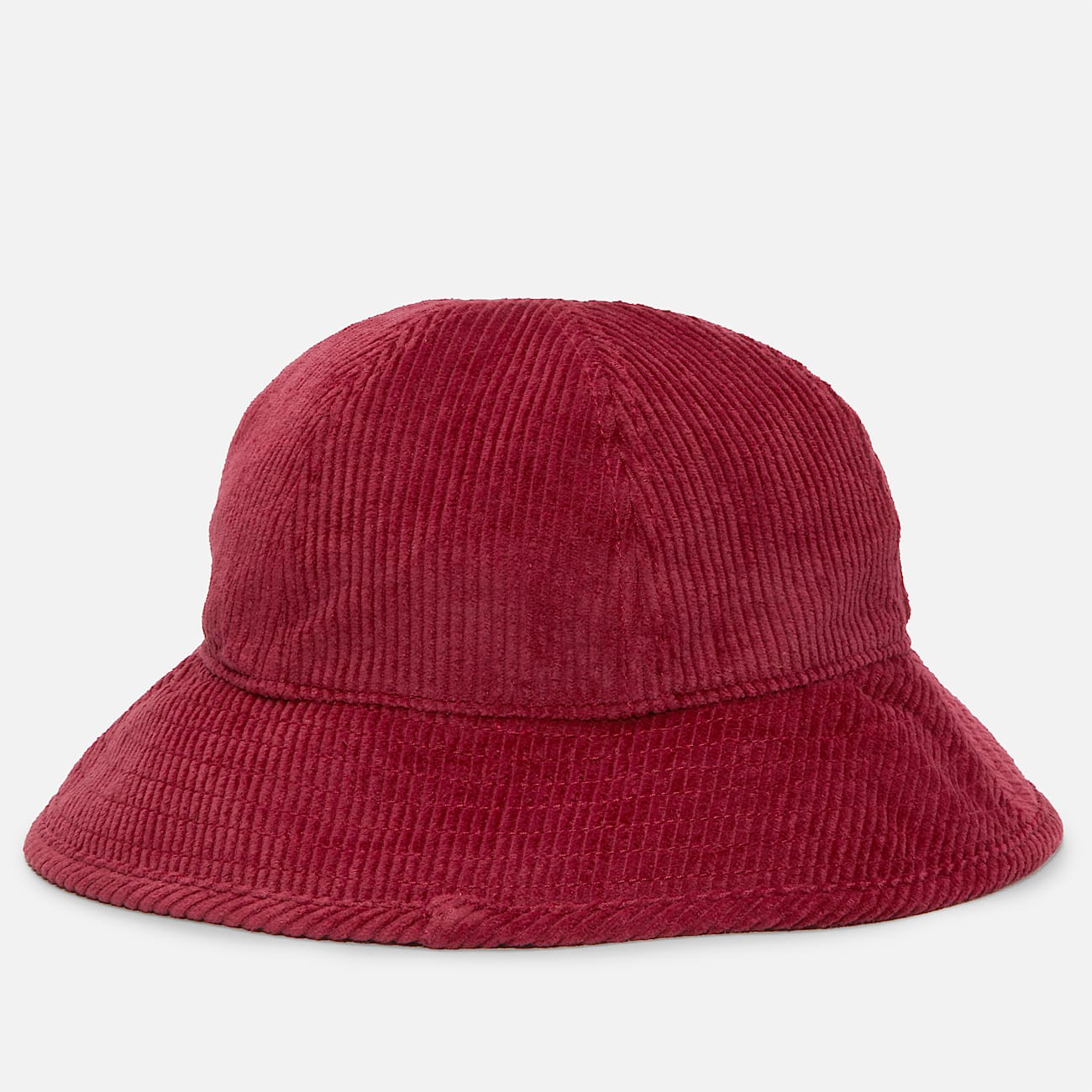 All Gender Round Top Corduroy Bucket Hat in Dark Red