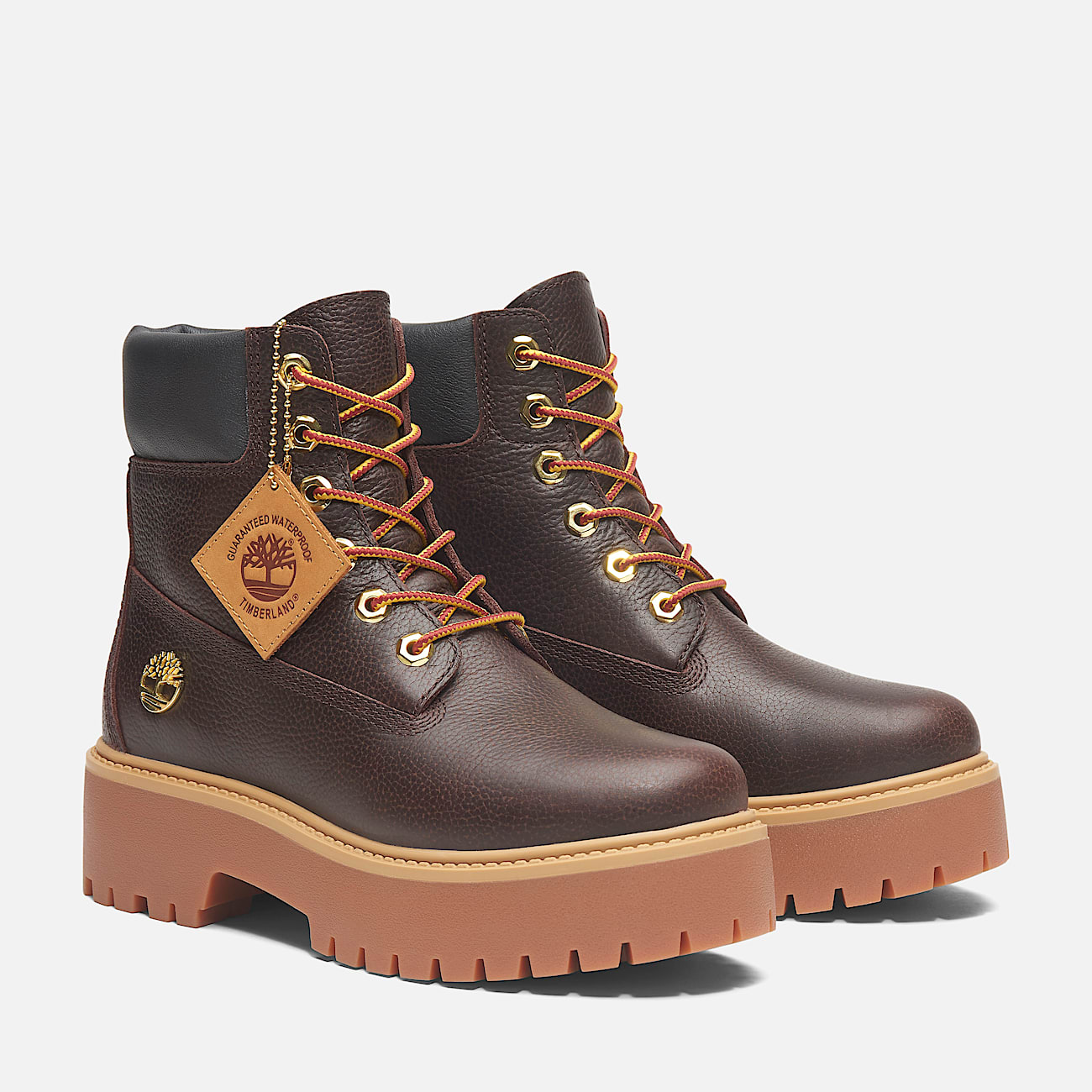 Stone Street Espresso 6 Inch Lace Up Platform Waterproof Boot for Women in in Dark Brown