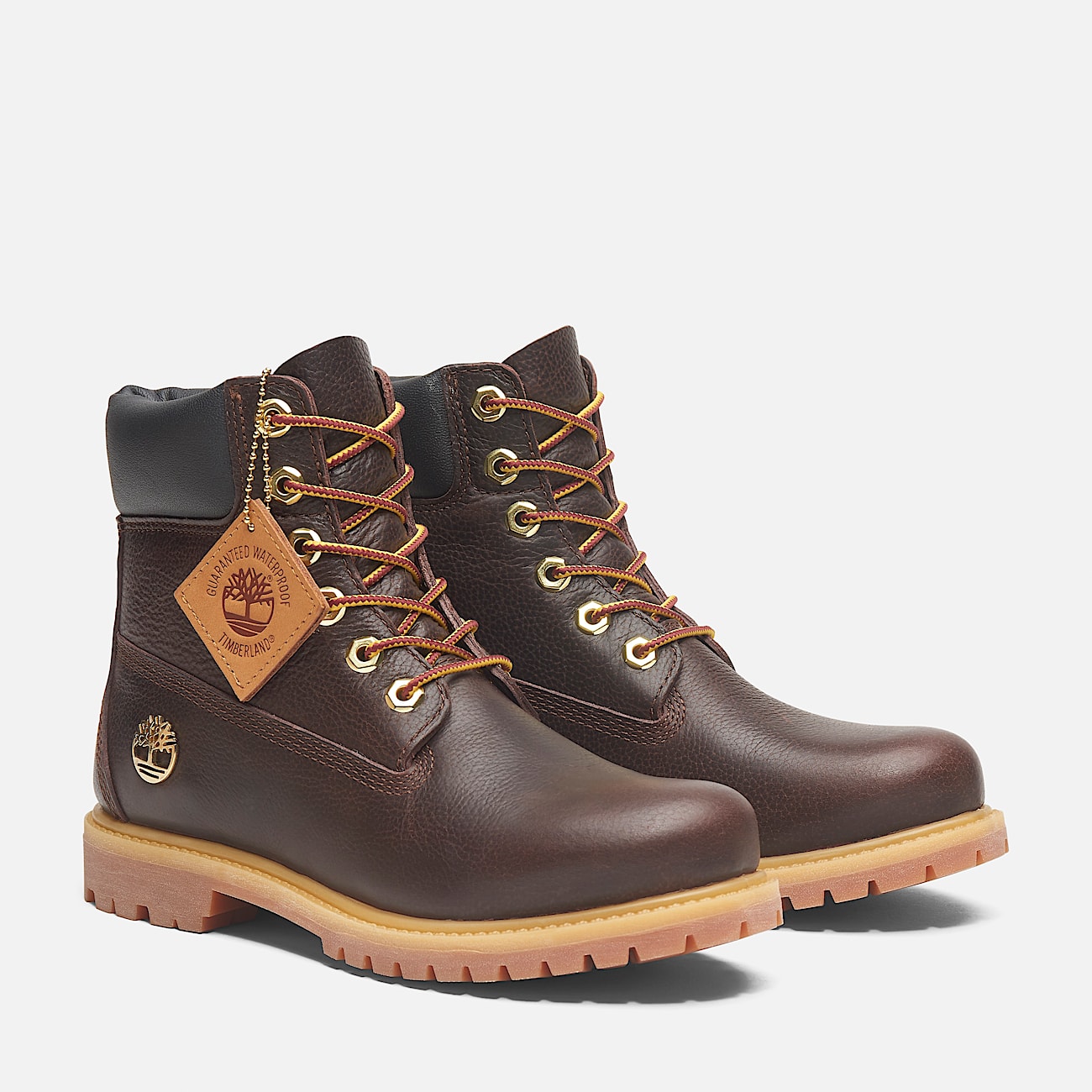 Timberland Premium Espresso 6 Inch Lace Up Waterproof Boot for Women in Dark Brown Black