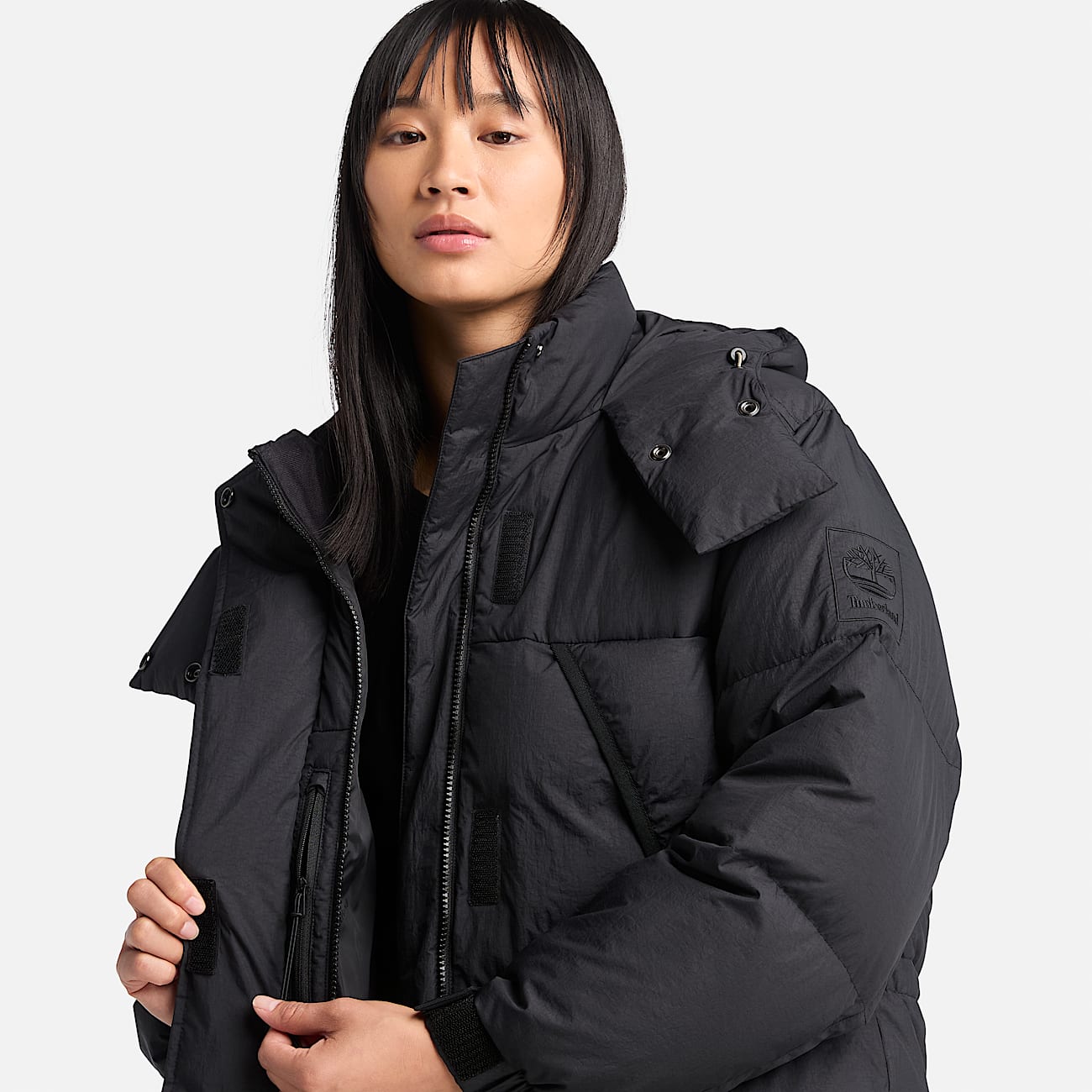 Black womens puffer on sale