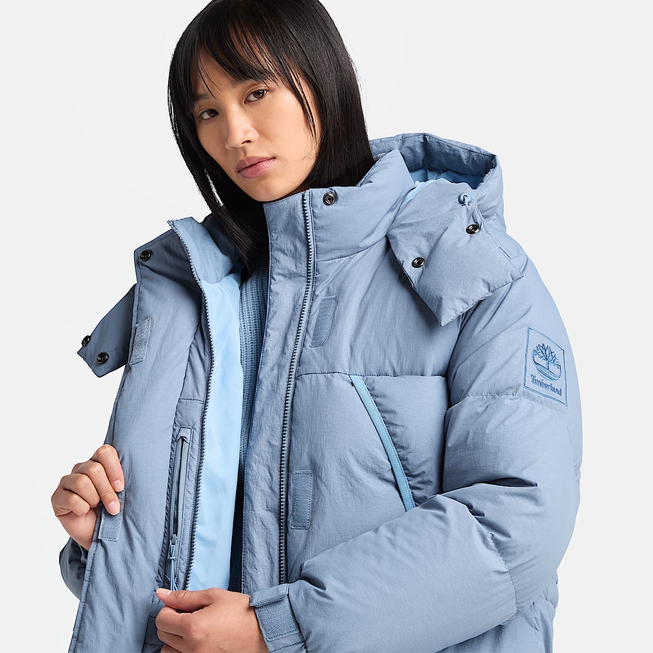 Baby blue timberland jacket clearance