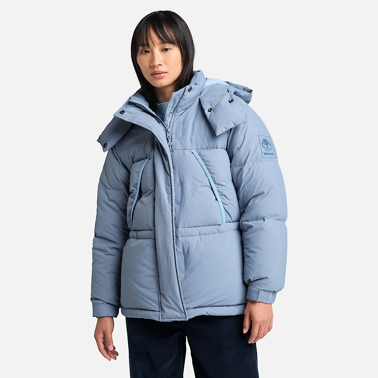 Pale blue parka best sale