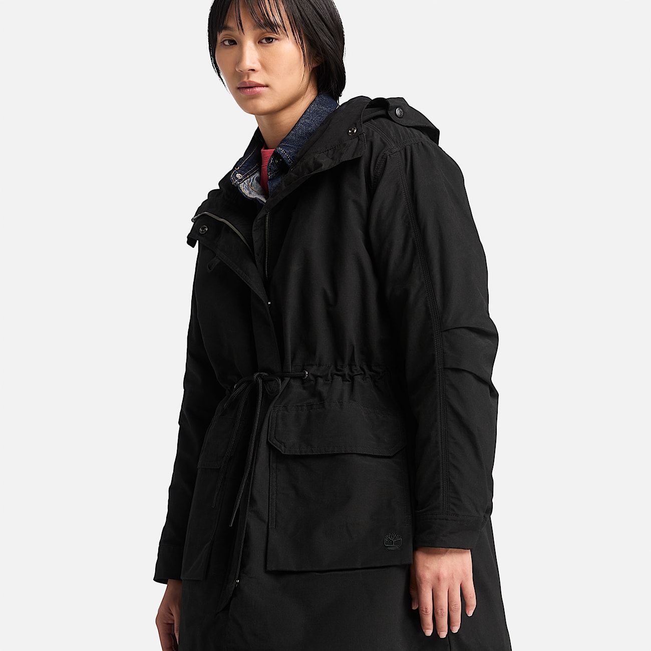 Light Insulated 2 In 1 City Parka for Women in Black