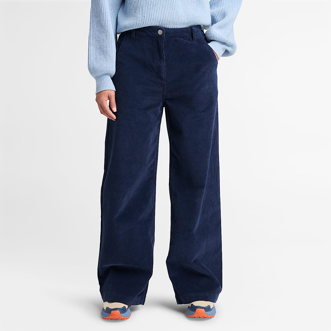 Corduroy Wide Leg Pant for Women in Navy