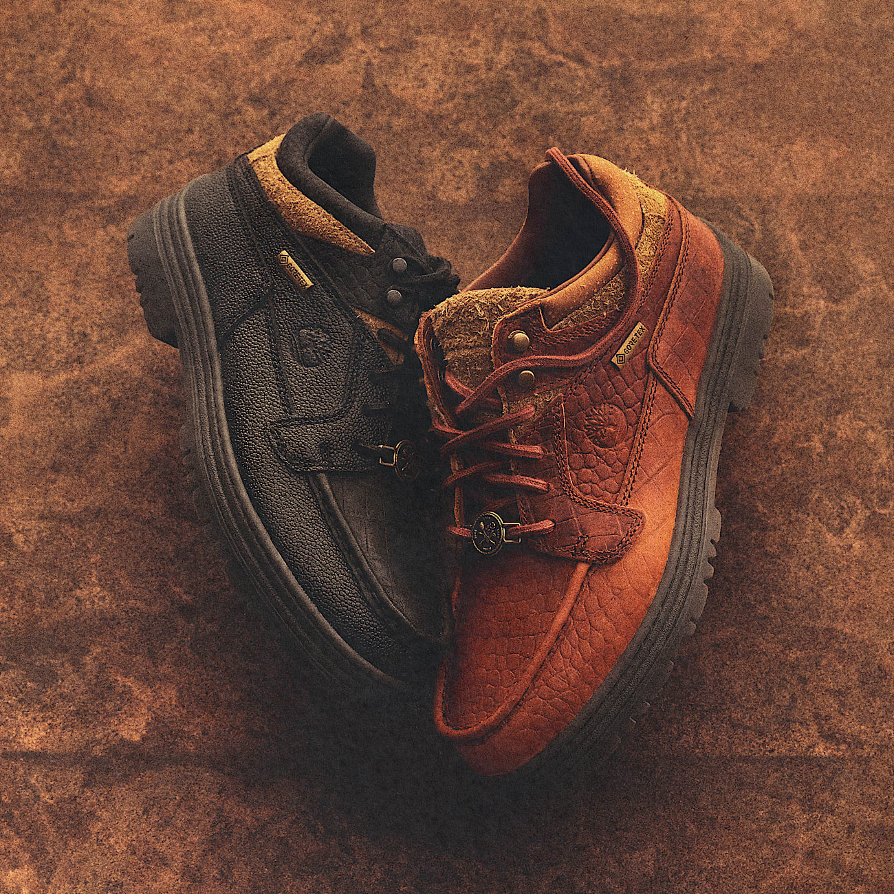 Timberland X Aime Leon Dore Mid Lace Up Moc Toe shoe with Gore Tex membrane
