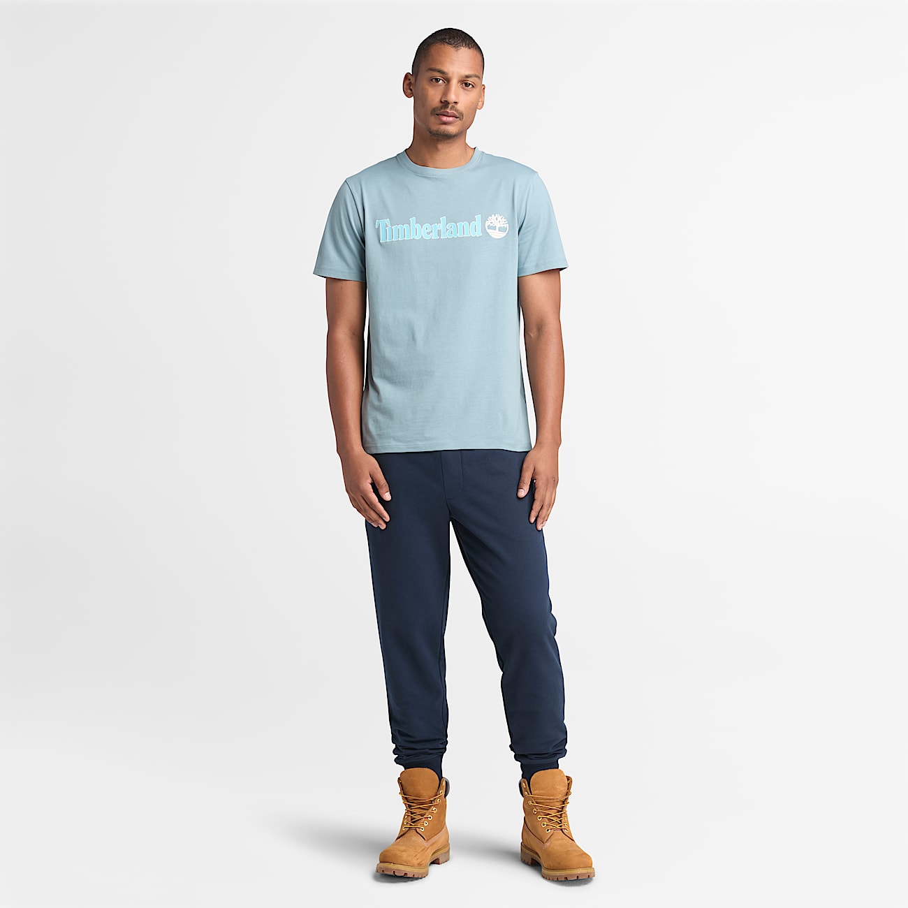Kennebec River Linear Logo T Shirt fur Herren in Hellblau
