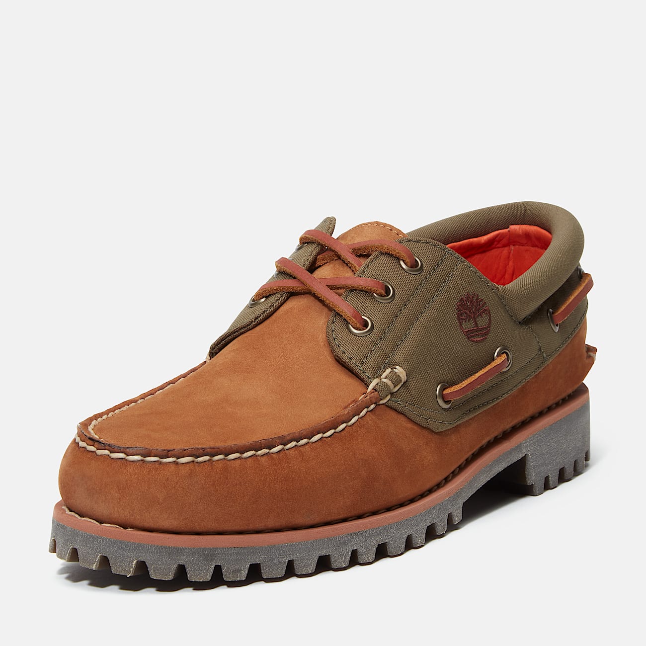Timberland® Authentic Handsewn 3-Eye Boat Shoe for Men in Brown