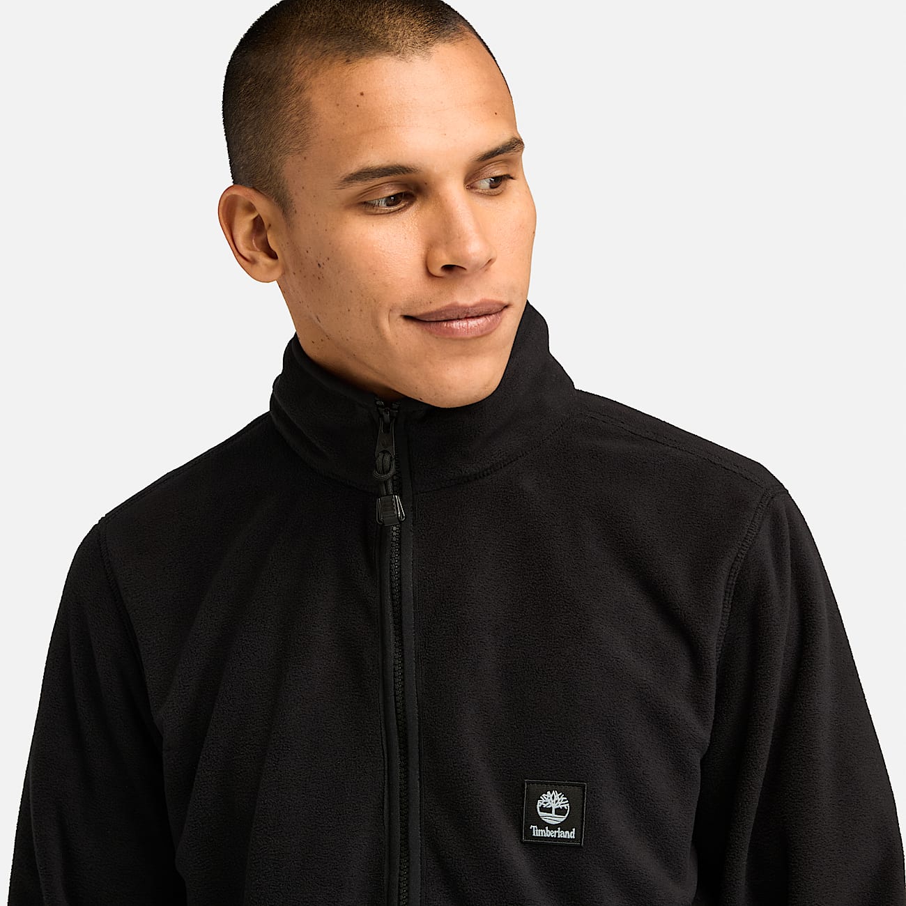 Full Zip Polar Fleece for Men in Black