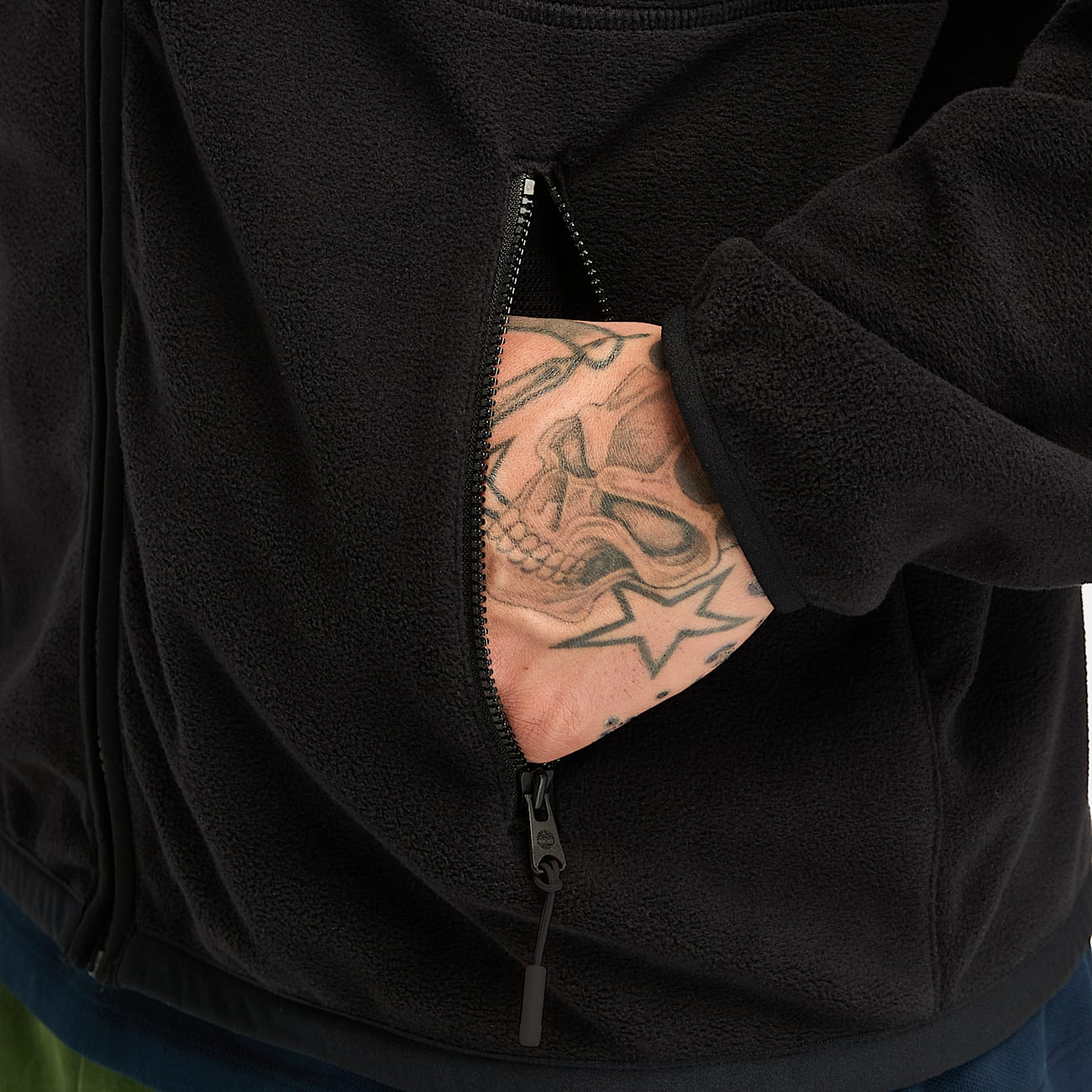 Full Zip Polar Fleece for Men in Black