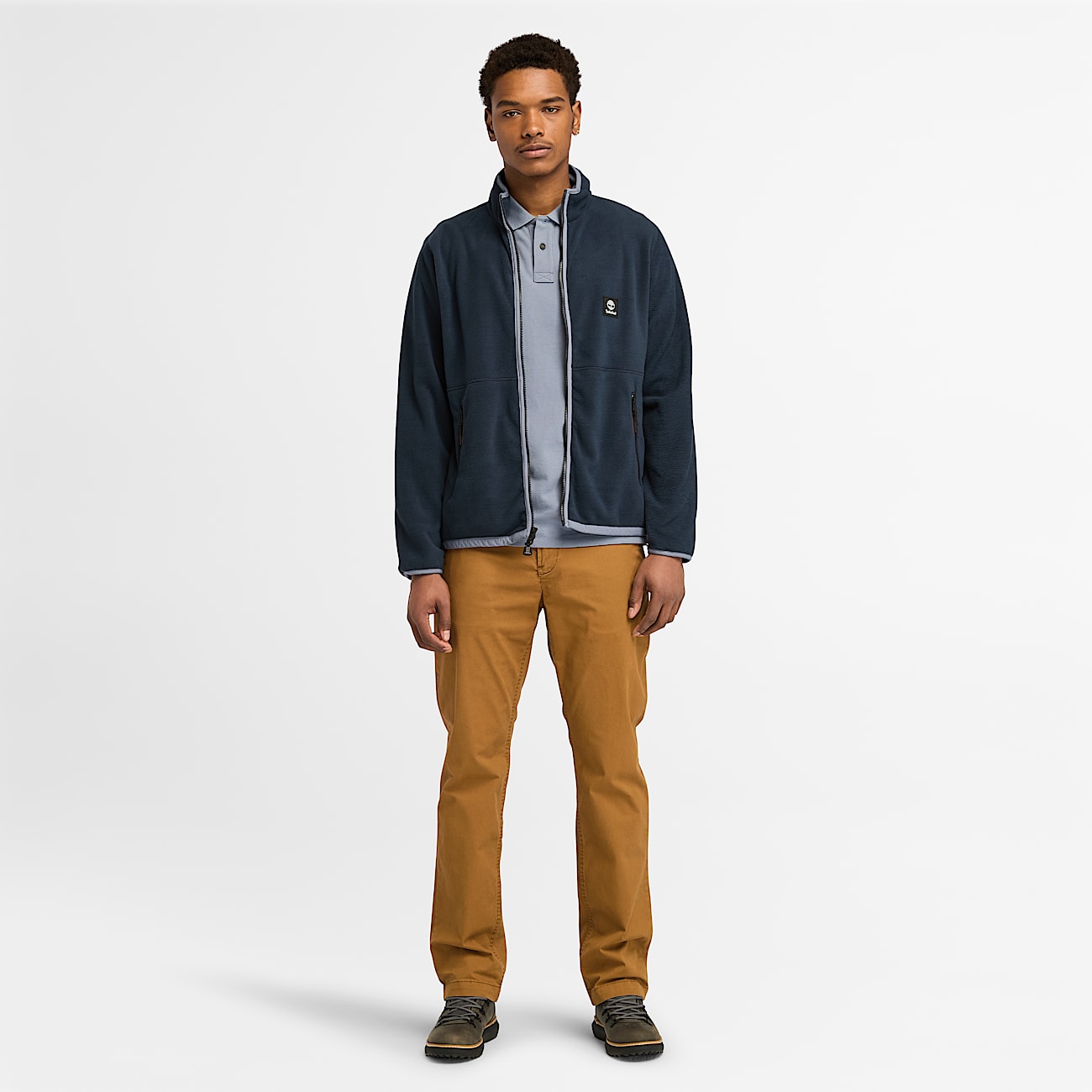 Full Zip Polar Fleece for Men in Dark Blue