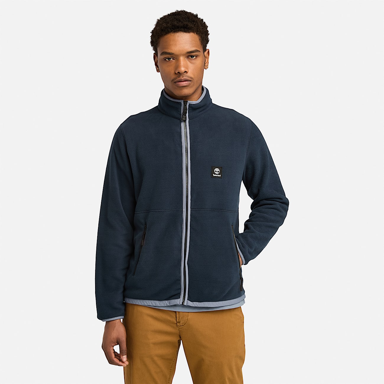 Full Zip Polar Fleece for Men in Dark Blue
