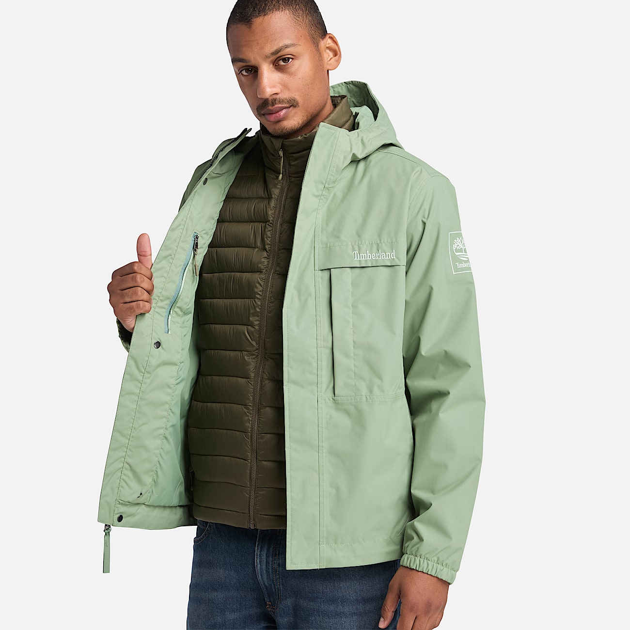 Benton Waterproof Shell Jacket for Men in Green