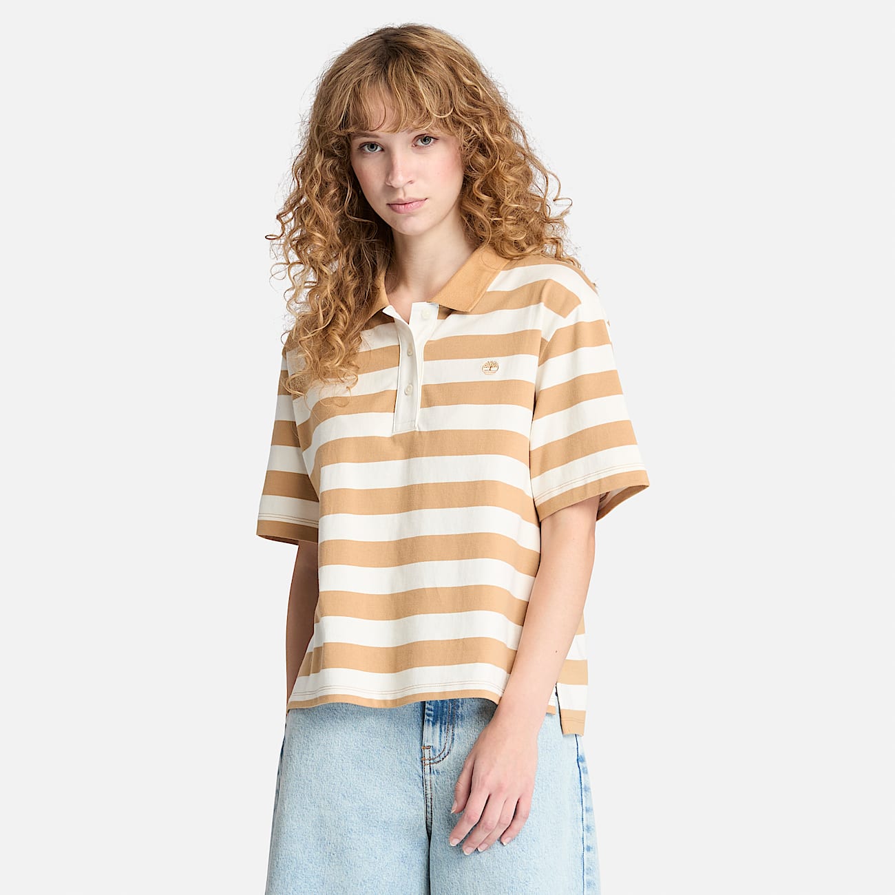 Short-Sleeve Polo Shirt for Women in Yellow