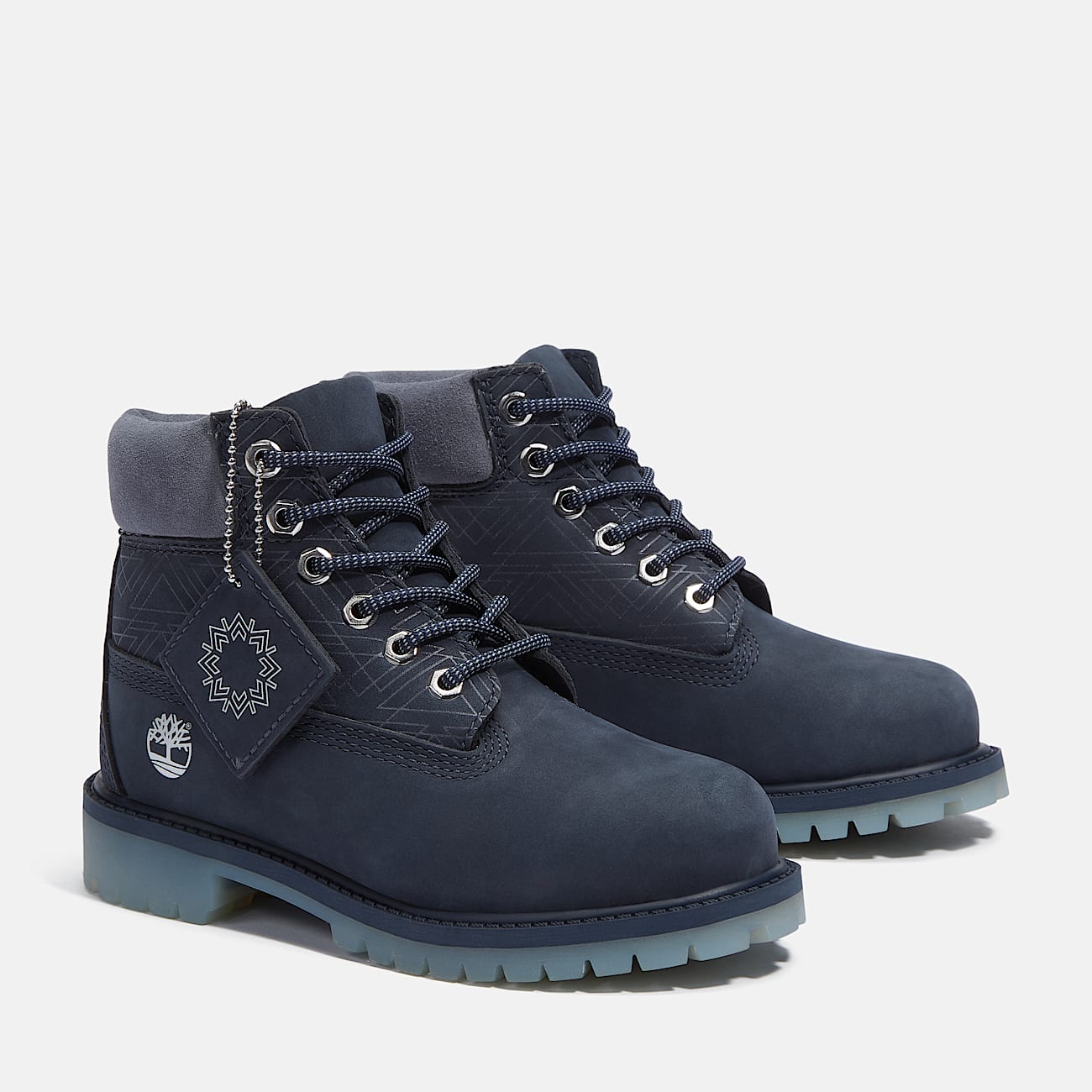 Timberland Premium 6 Inch Lace Up Waterproof Boot for Youth in Dark Blue