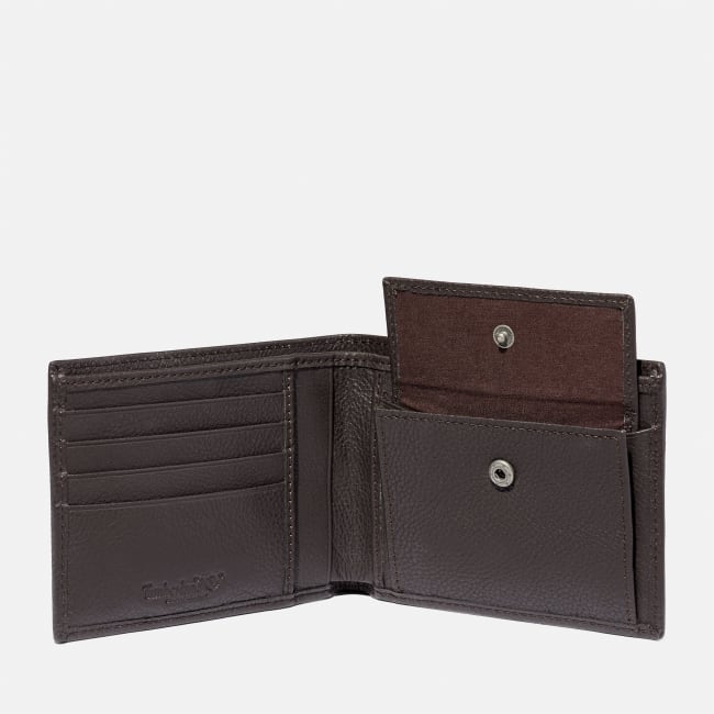 Cartera grande plegable Kennebunk con monedero para hombre en marrón