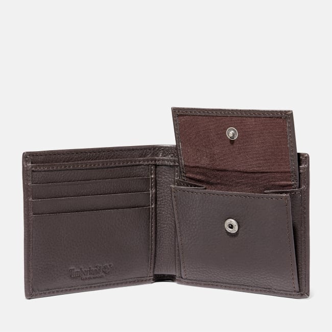 Charmoni Portafoglio Uomo In Vera Pelle: Portamonete Con Multi Tasche, Colore Marrone Scuro - Classico E Compatto