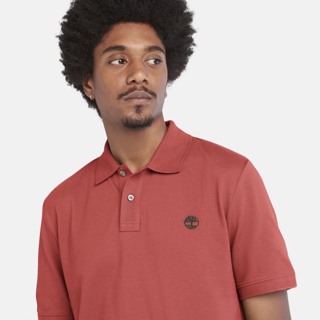 Polo en piqué Millers River pour homme en rouge