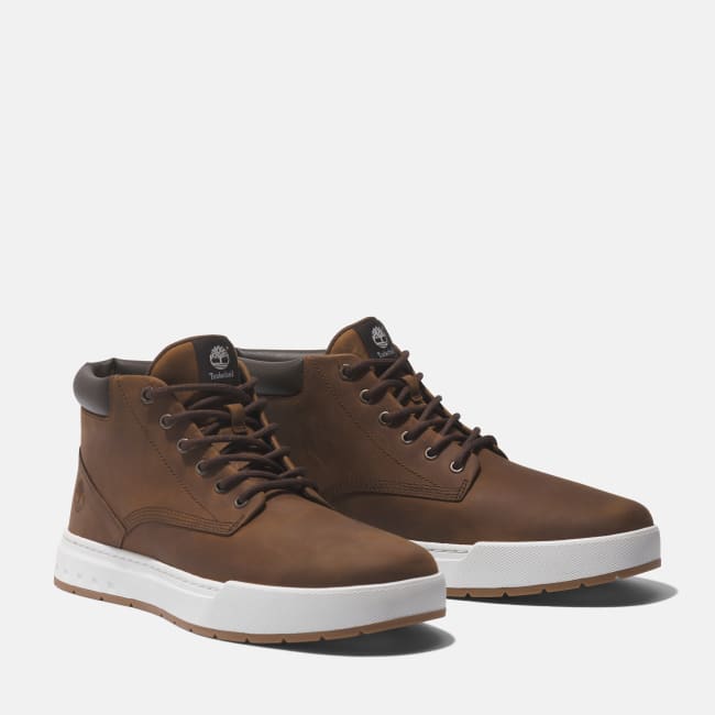 Maple Grove Mid Lace-Up Trainer for Men in Brown