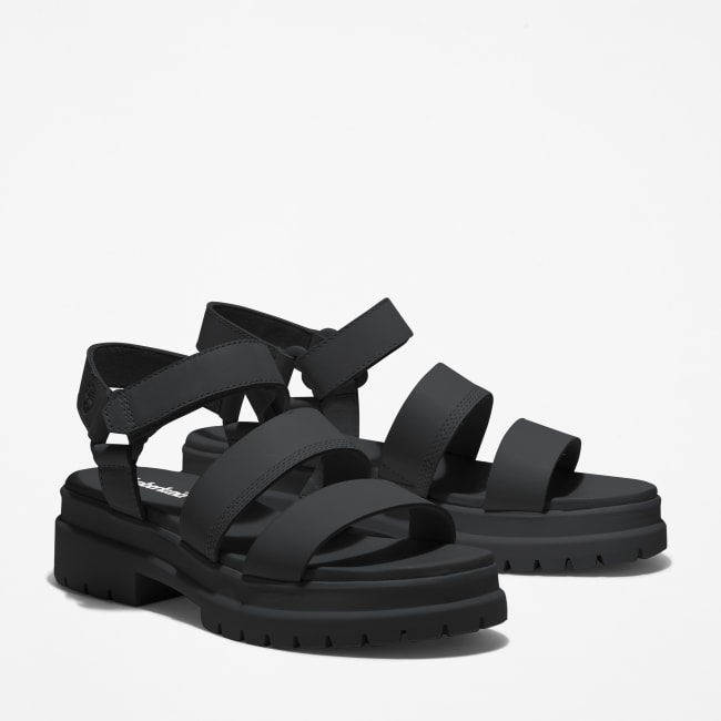 London Vibe 3-Strap Sandal for Women in Black