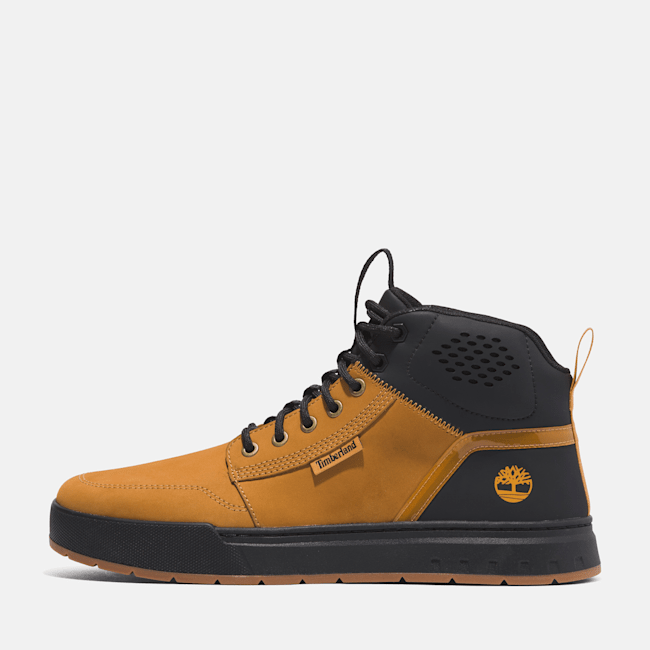 Maple Grove Mid Lace-Up Trainer for Men in Black & Yellow