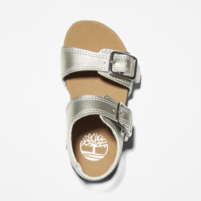 Castle Island Backstrap Sandal for Toddler in Silver