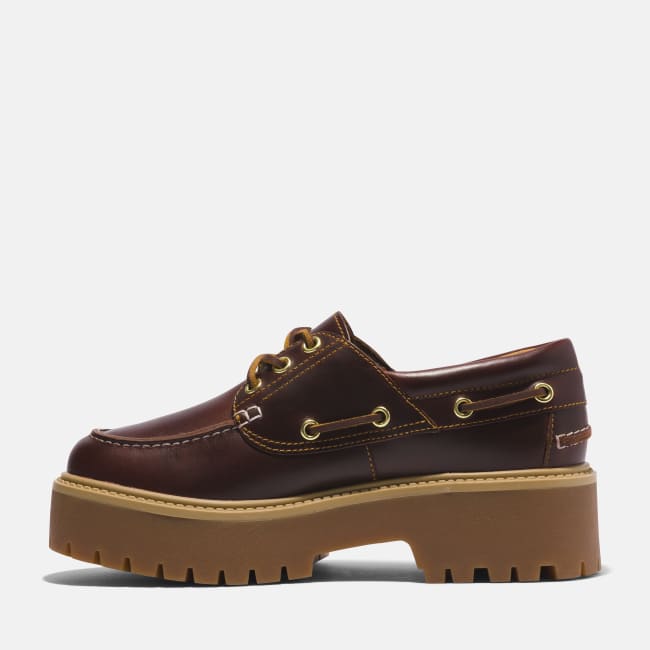 Stone Street Boat Shoe for Women in Dark Brown