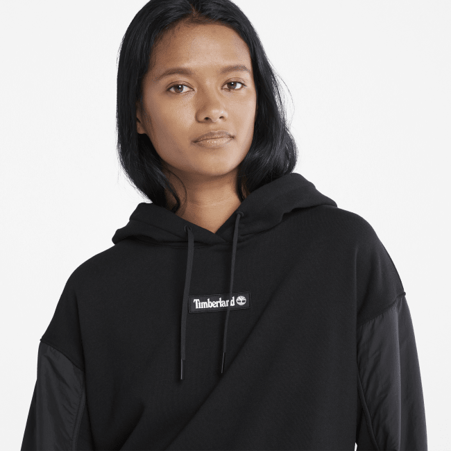 Colourblock Hoodie for Women in Black