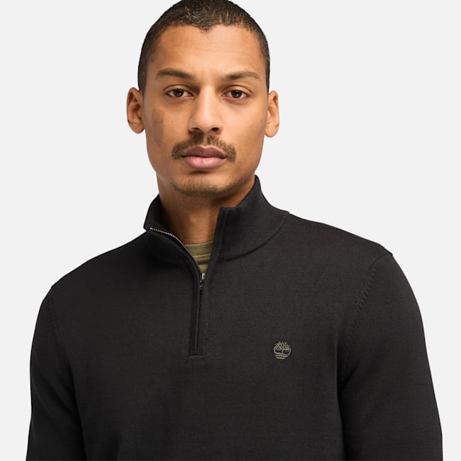 Williams River Quarter Zip Jumper for Men in Dark Blue