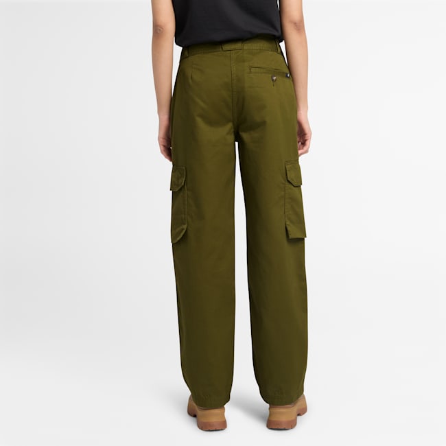 Utility Cargo Trousers for Women in Green